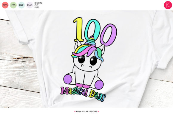 100 Magical Days Unicorn: A Charming Embroidery Design