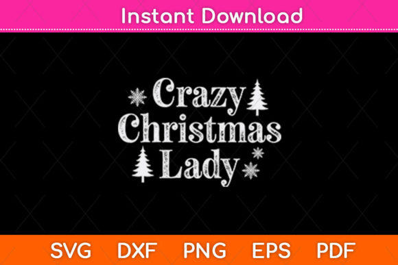 Crazy Christmas Lady Merry Christmas Embroidery