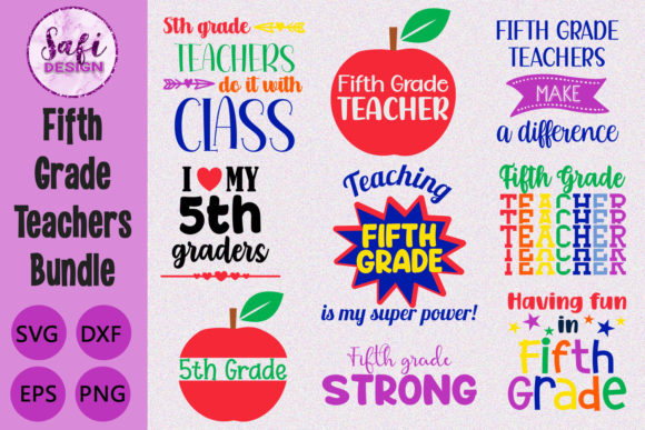 Fifth Grade Teachers Cut File Bundle