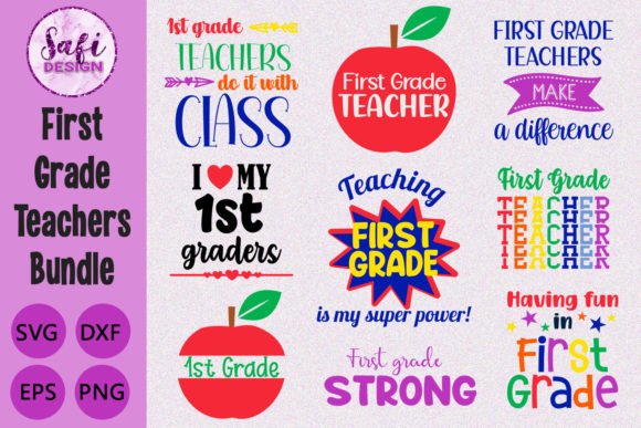 First Grade Teachers Cut File Bundle