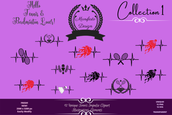 Review of 12 Beautiful TENNIS Badminton Elements