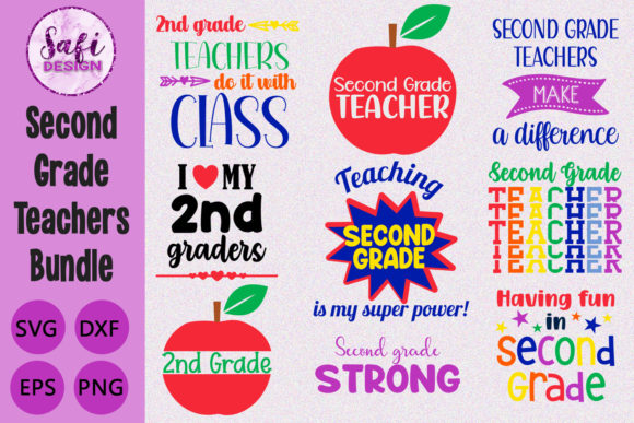 Second Grade Teachers Cut File Bundle