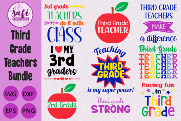 Third Grade Teachers Cut File Bundle